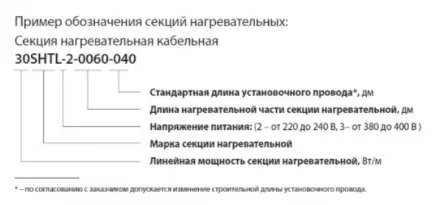 Секция нагревательная кабельная 10SHTL- LT-2-0850-040