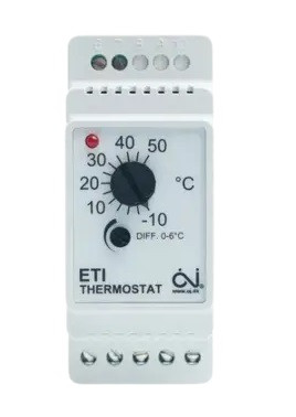 Терморегулятор ETI-1551 для трубопроводов на DIN-рейку без датчик